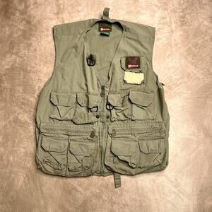 Vintage 90s Garcia Hunting Fly Fishing Vest Cargo Tactical Utility Gorpcore